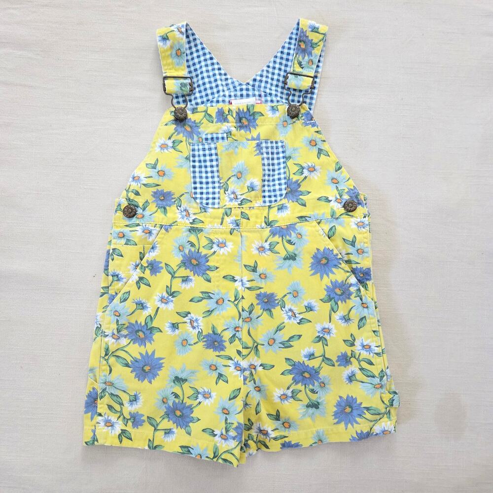 Vintage Gitano Yellow/Blue Floral Shortalls 5t